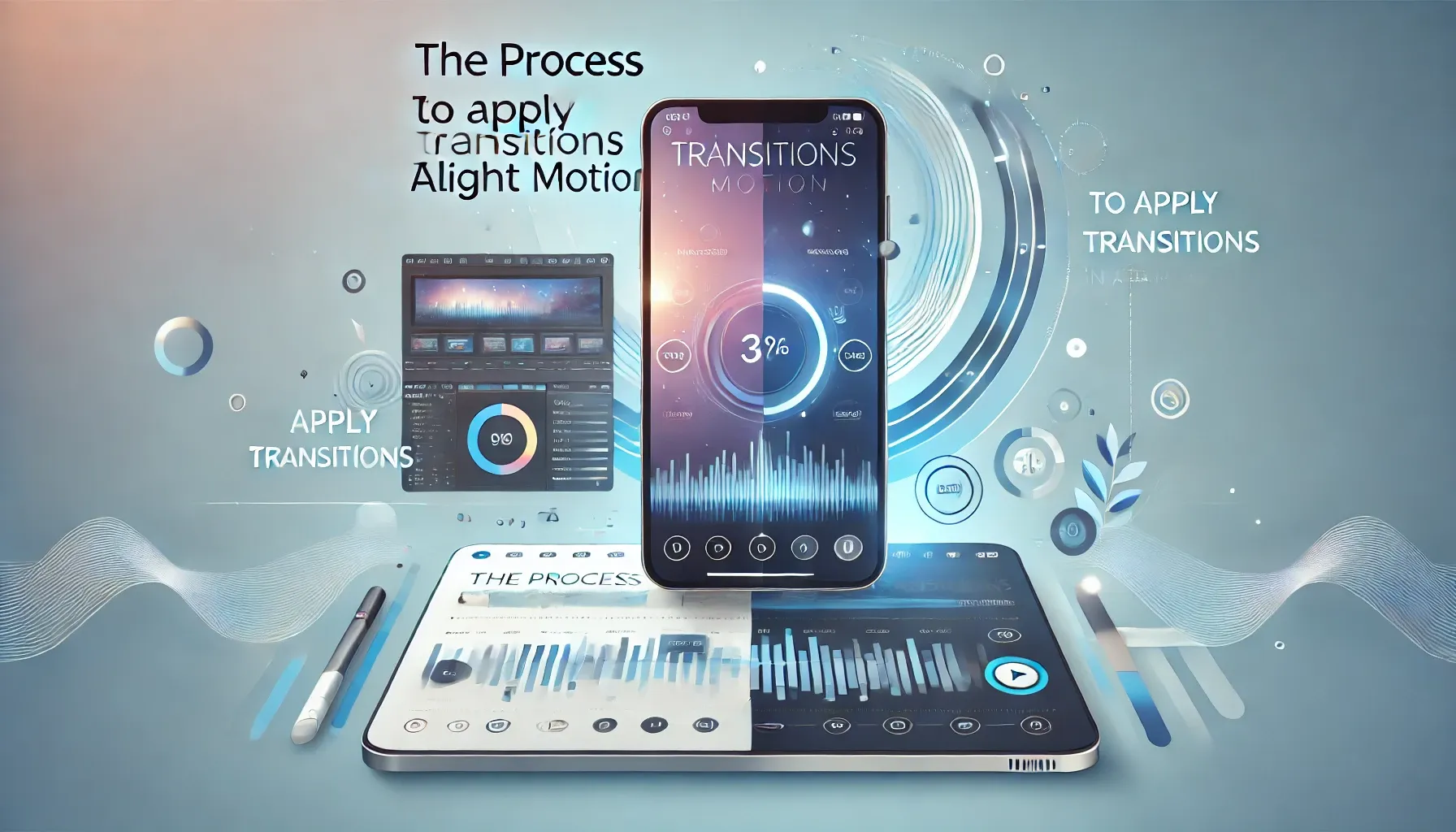 The process to apply transitions in Alight Motion